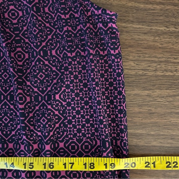 ❤️BANANA REPUBLIC Elegant Purple Patterned Women's Dress M - Picture 10 of 12